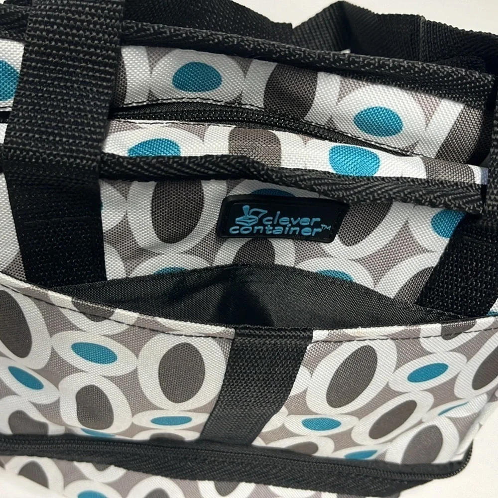 🆕 Insulated Meal Lunch and Snack Bag Tote Two Compartments with Black Handles